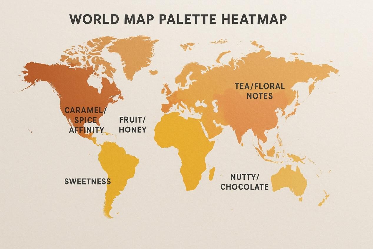 Une carte thermique des préférences gustatives mondiales sur les arômes des aliments et des boissons