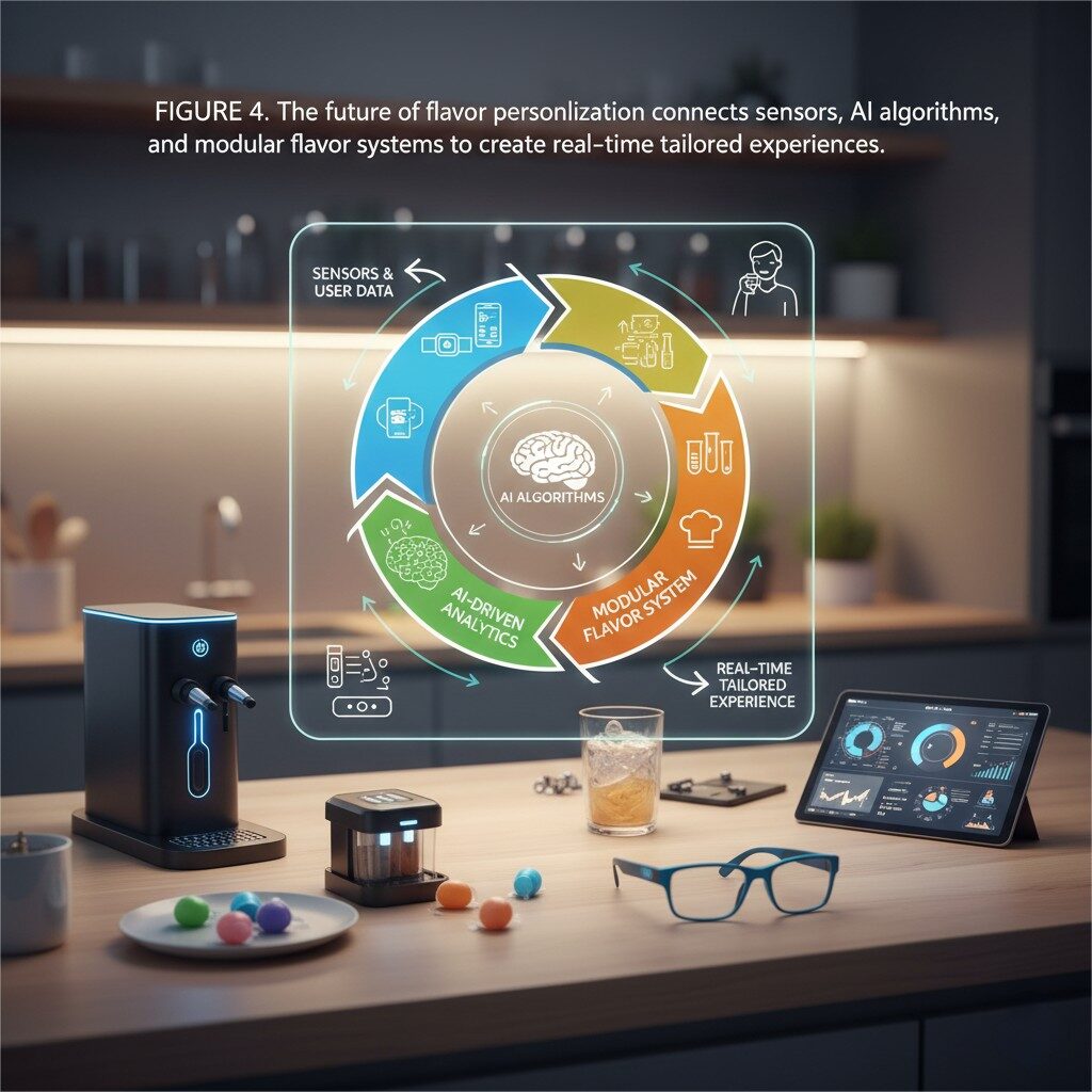 Explorez l'avenir de la personnalisation des saveurs, en présentant un système intégré où les capteurs, les algorithmes d'IA et les systèmes d'arômes modulaires convergent pour créer des expériences gustatives dynamiques et en temps réel pour chaque individu.