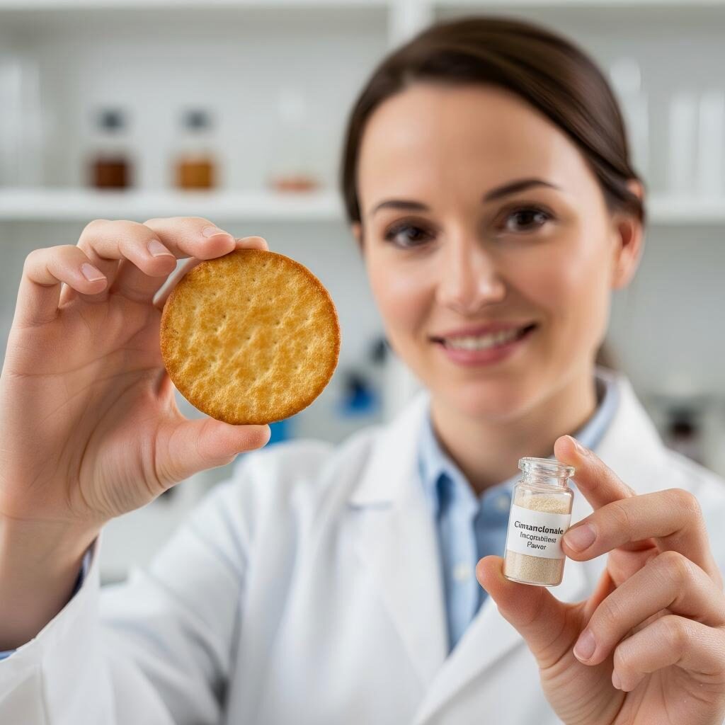 scientifique en alimentation, aromatiste, microencapsulation, poudre aromatique encapsulée, R&D alimentaire, système de diffusion d'arômes, qualité des produits de boulangerie, technologie alimentaire