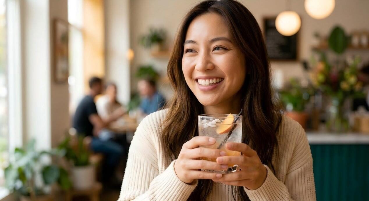 Una foto profesional y cálida de un consumidor sonriente, que simboliza el objetivo empresarial final de una conexión emocional duradera.