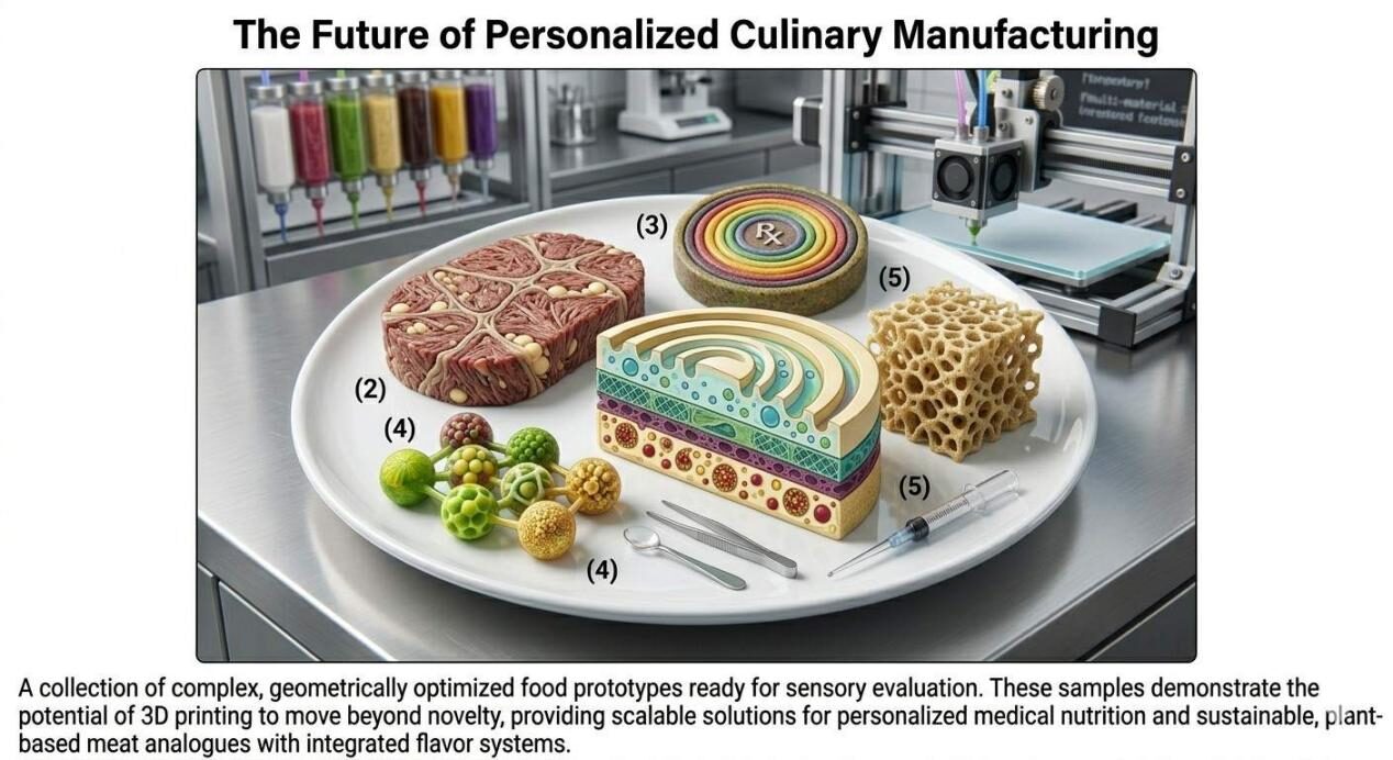了解几何优化的 3D 食品原型如何彻底改变医疗营养和可持续植物性肉类制造。