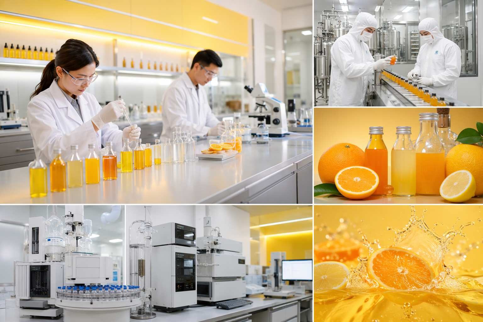 Производственный цех компании Guangdong Unique Flavor Co., Ltd., сертифицированный по ISO22000, использует GMP и разрабатывает концентраты ароматизаторов для цитрусовых напитков — предназначенные для использования как в прозрачных, так и в мутных напитках, совместимых с эмульсиями, с аутентичным цитрусовым характером и полной технической документацией для B2B-производителей напитков.