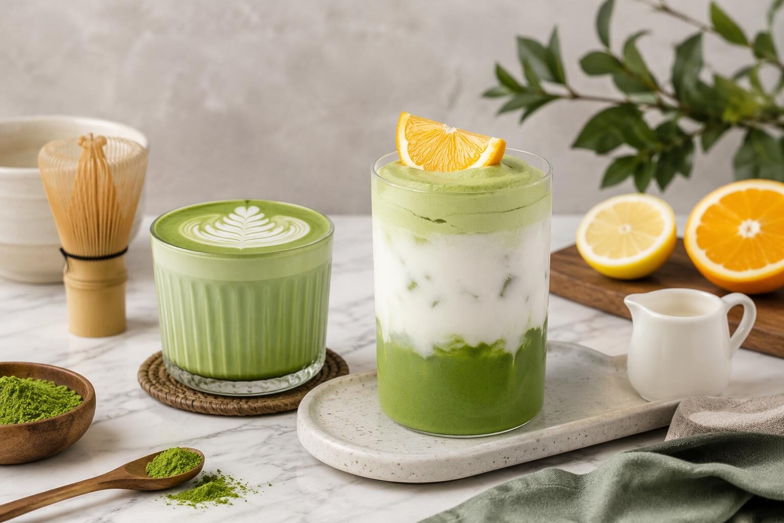 Expert guide to matcha flavor innovation: pairing green tea with citrus (yuzu, lemon, bergamot) and cream for beverages, confectionery, and dairy. Covers flavor chemistry, EGCG interactions, formulation science, and product development insights for food manufacturers.