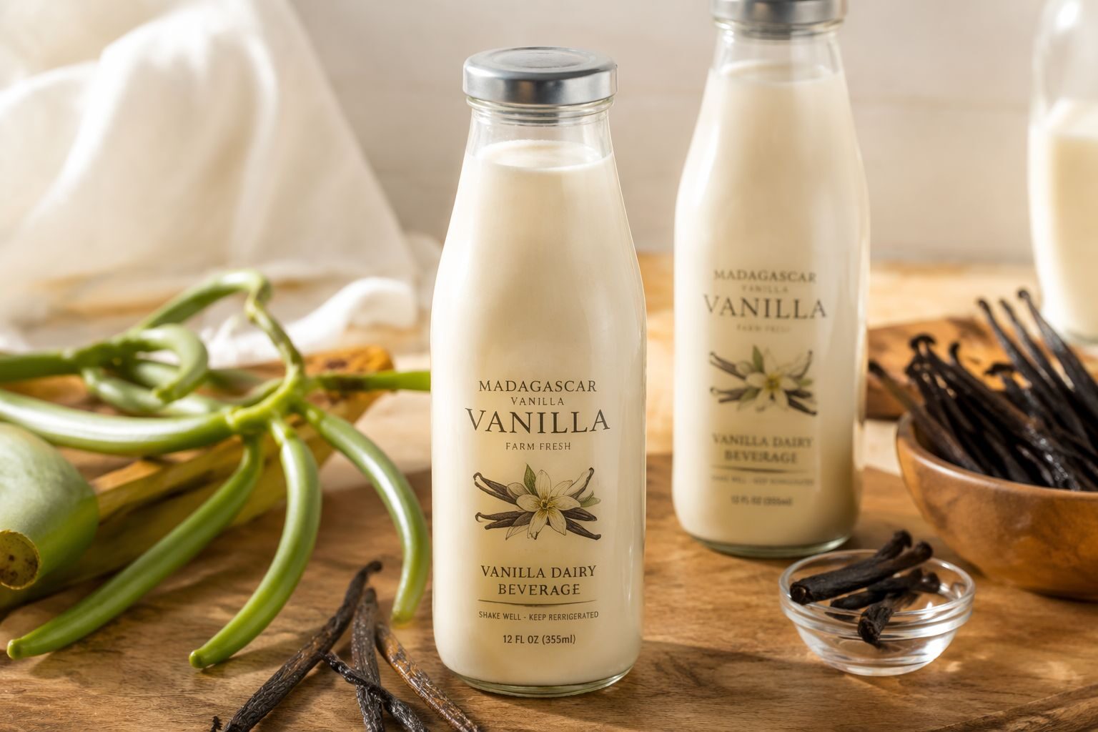 vanilla flavor dairy beverages, sustainable vanilla sourcing, natural vanilla extract, vanilla dairy drink formulation
