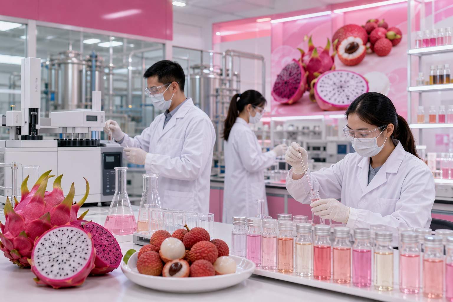 Guangdong Unique Flavor Co., Ltd.'s ISO22000-certified GMP manufacturing facility developing premium dragon fruit (pitaya) and lychee flavor concentrates for Western beverage applications — formulated with authentic aroma compound architecture, stability-optimized for acidic beverage matrices, and supported by complete food-grade regulatory documentation for global B2B beverage manufacturer customers.