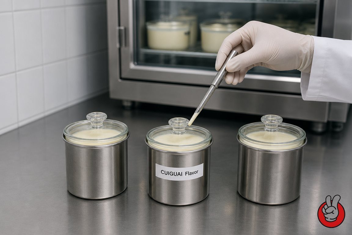 Pots de crème de culture dans un cadre de fermentation - représentant la couche fermentée et cultivée qui donne à la saveur du beurre de margarine son authenticité laitière.