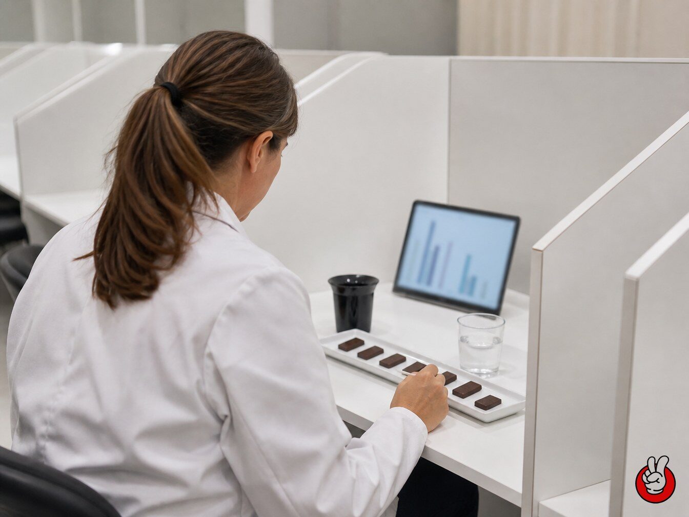 Sensory validation workflow for chocolate pairings: discrimination tests, Just-About-Right scaling, descriptive analysis and preference mapping in practice.