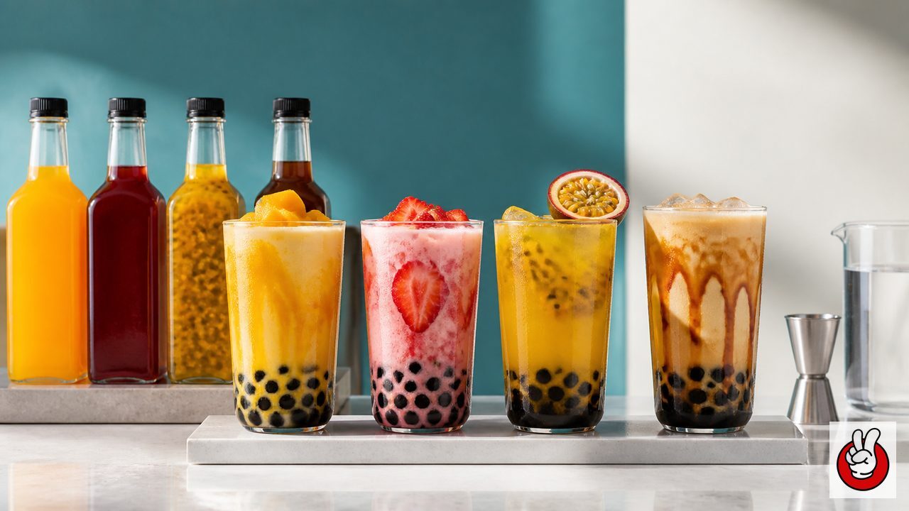 A technical formulation guide to building intense, stable bubble-tea syrups that retain fruit and tea character after dilution, ice and milk.